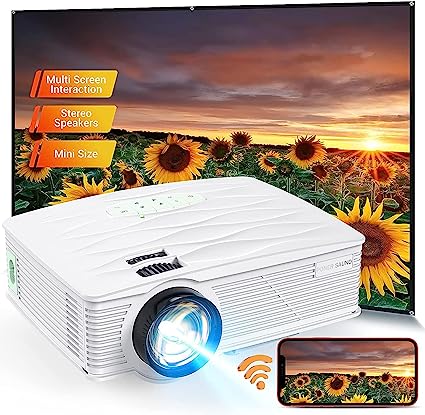Projector, PONER SAUND WiFi Mini Projector 1080P Supported Home Outdoor Video Projector, 5500 Lux 21